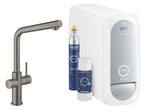 Grohe Blue Home Arıtmalı İçme Suyu ve Soda Yapan Eviye Bataryası, Fırçalı Sert Grafit - GROHE 31454AL1