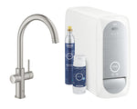 Grohe Blue Home Arıtmalı İçme Suyu ve Soda Yapan Eviye Bataryası, Paslanmaz Çelik - GROHE 31455DC1