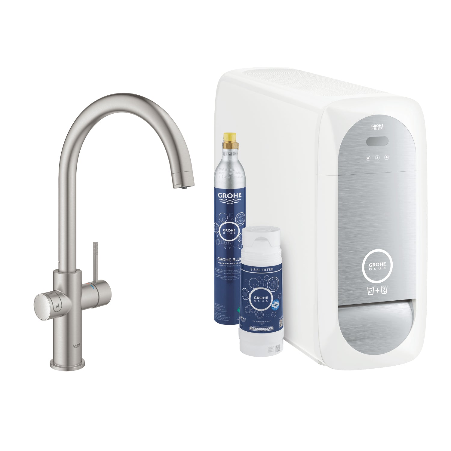 Grohe Blue Home Arıtmalı İçme Suyu ve Soda Yapan Eviye Bataryası, Paslanmaz Çelik - alternatif görünüm - GROHE 31455DC1