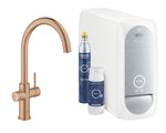 Grohe Blue Home Arıtmalı İçme Suyu ve Soda Yapan Eviye Bataryası, Fırçalı Bakır - GROHE 31455DL1