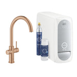 Grohe Blue Home Arıtmalı İçme Suyu ve Soda Yapan Eviye Bataryası, Fırçalı Bakır - alternatif görünüm - GROHE 31455DL1