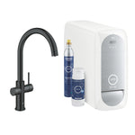 Grohe Blue Home Arıtmalı İçme Suyu ve Soda Yapan Eviye Bataryası Seti, Kadife Siyah - alternatif görünüm - GROHE 31455KS1