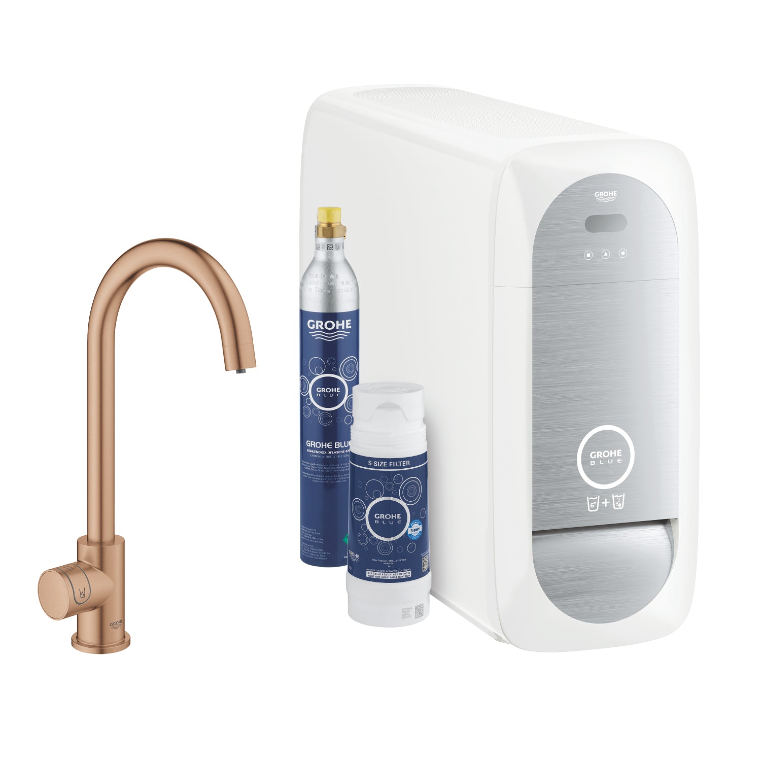 Grohe Blue Home Professional Mono Eviye Bataryası Başlangıç Seti, Fırçalı Bakır - alternatif görünüm - GROHE 31498DL1