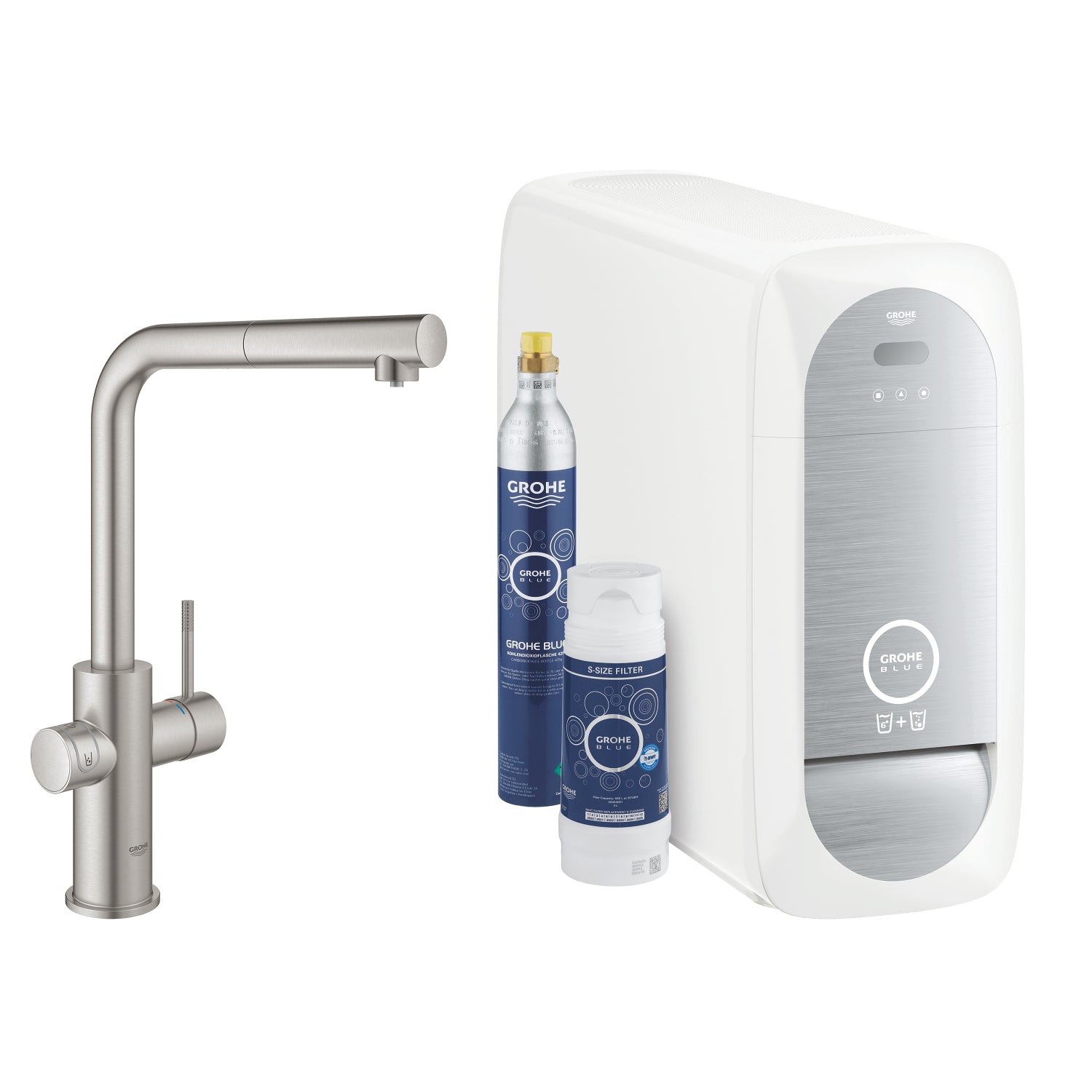 Grohe Blue Home Arıtmalı İçme Suyu ve Soda Yapan Spiralli Eviye Bataryası, Paslanmaz Çelik - alternatif görünüm - GROHE 31539DC0