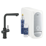 Grohe Blue Home Arıtmalı İçme Suyu ve Soda Yapan Spiralli Eviye Bataryası Seti, Kadife Siyah - alternatif görünüm - GROHE 31539KS0