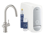 Grohe Blue Home Arıtmalı İçme Suyu ve Soda Yapan Spiralli Eviye Bataryası, Paslanmaz Çelik - GROHE 31541DC0