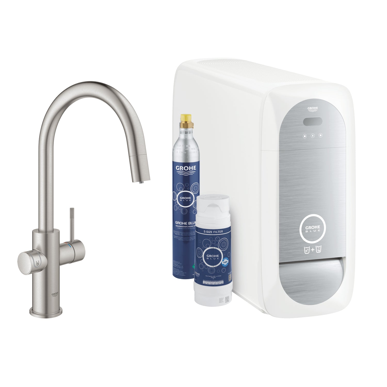 Grohe Blue Home Arıtmalı İçme Suyu ve Soda Yapan Spiralli Eviye Bataryası, Paslanmaz Çelik - alternatif görünüm - GROHE 31541DC0
