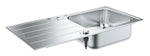 Grohe K500 Damlalıklı Tek Gözlü Eviye, Paslanmaz Çelik (Sağ-Sol Damlalıklı, 100x50 cm) - GROHE 31563SD1