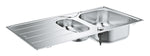 Grohe K200 Damlalıklı 1,5 Gözlü Eviye, Paslanmaz Çelik (96,5x50 cm) - GROHE 31564SD1