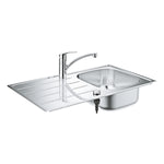 Grohe Eurosmart Döner Borulu Mutfak Bataryası ve Paslanmaz Çelik Eviye Seti (Sol Damlalıklı, 86x50 cm) - alternatif görünüm - GROHE 31565SD1
