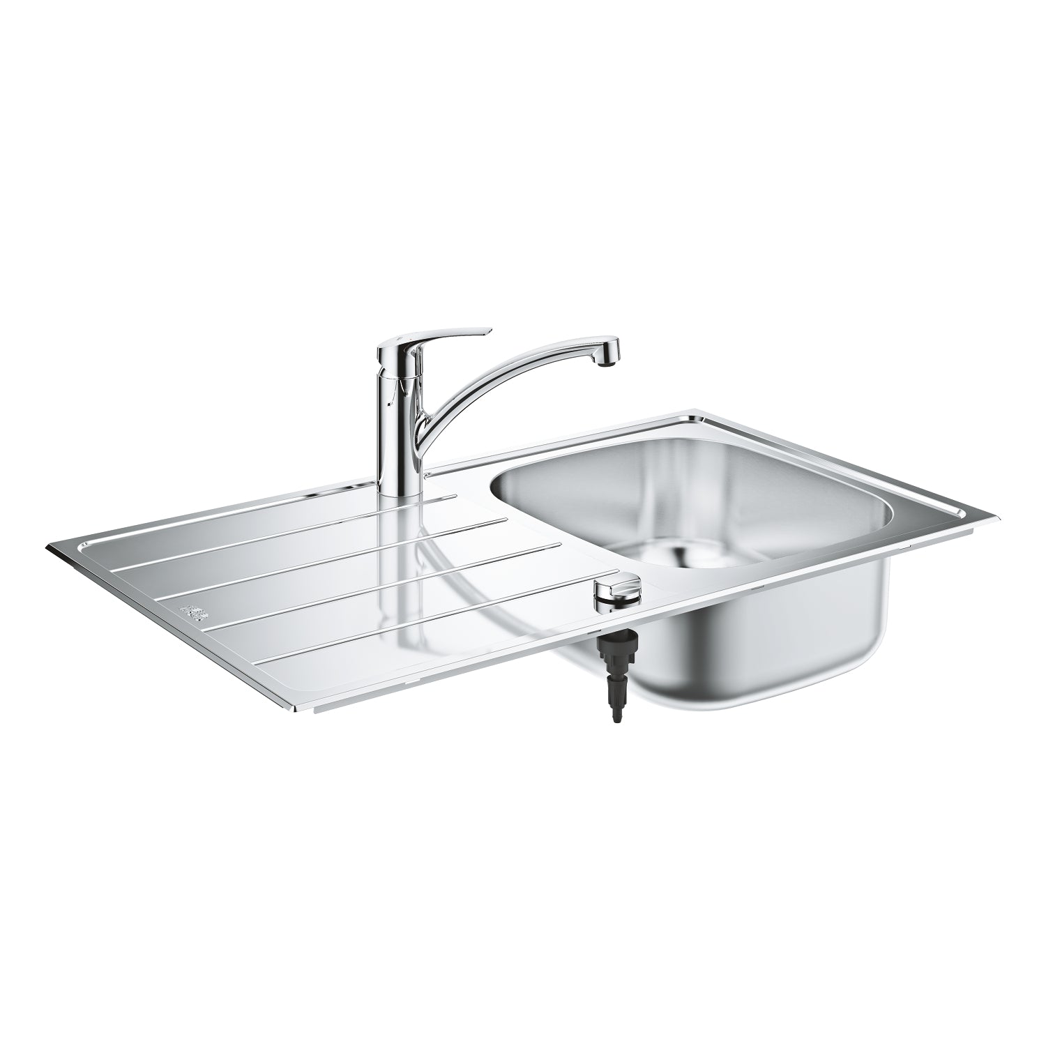 Grohe Eurosmart Döner Borulu Mutfak Bataryası ve Paslanmaz Çelik Eviye Seti (Sol Damlalıklı, 86x50 cm) - alternatif görünüm - GROHE 31565SD1