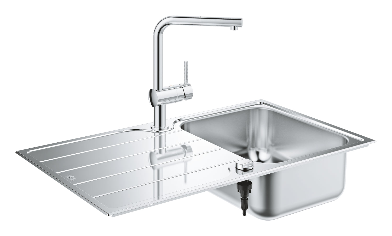 Grohe Minta El Duşlu Mutfak Bataryası ve Eviye Seti (Sağ-Sol Damlalıklı, 86x50 cm) - GROHE 31573SD1