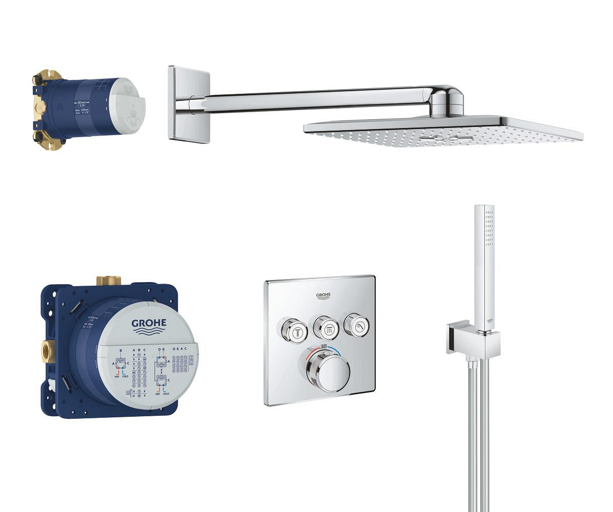 Grohe Grohtherm SmartControl Termostatik Ankastre Banyo Bataryası ve Duş Sistemi Seti