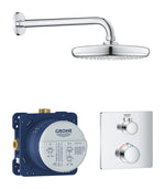 Grohe Grohtherm Perfect Ankastre Termostatik Duş Bataryası ve Tepe Duşu Seti