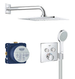 Grohe Grohtherm SmartControl Perfect Ankastre Termostatik Banyo/Duş Bataryası, Tepe ve El Duşu Seti