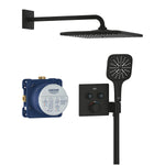 Grohe Grohtherm SmartControl Rainshower Mono 310 Cube Ankastre Termostatik Banyo/Duş Bataryası, Tepe ve El Duşu Seti, Hayalet Siyah - alternatif görünüm - GROHE 34865KF0