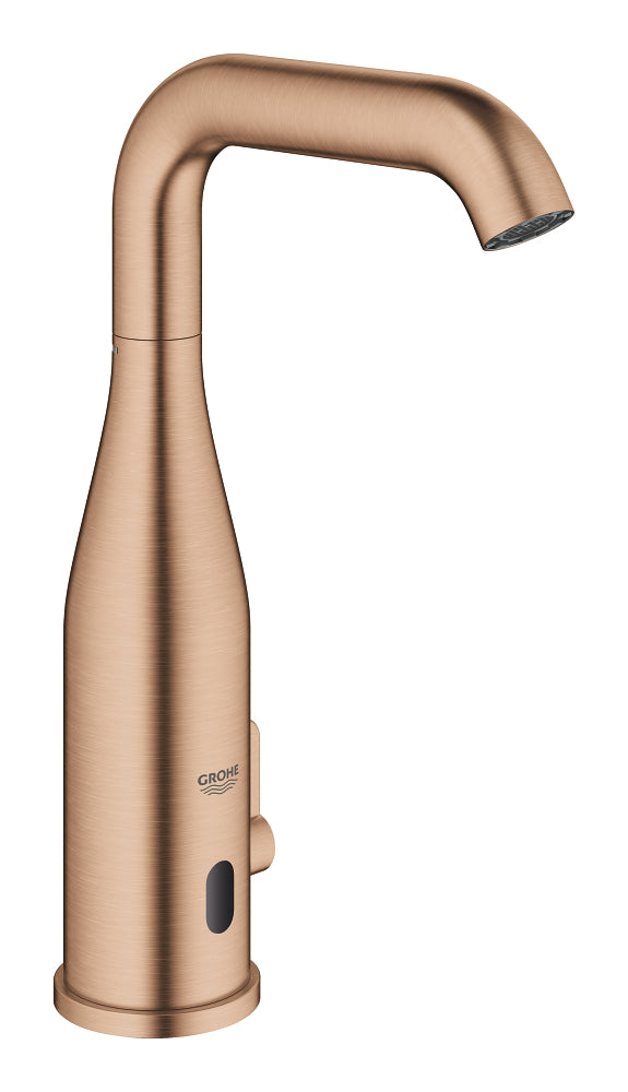 Grohe Essence E Fotoselli Lavabo Bataryası, Çift Su Girişli, Ayarlanabilir Sıcaklık Sınırlayıcısı, Fırçalı Bakır - GROHE 36445DL0