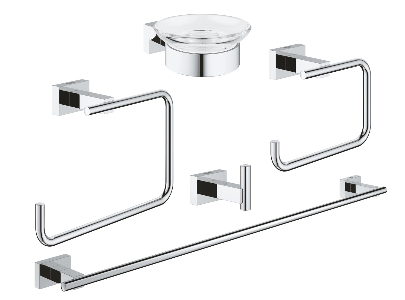 Grohe Essentials Cube Beşli Banyo Aksesuar Seti - GROHE 40758001