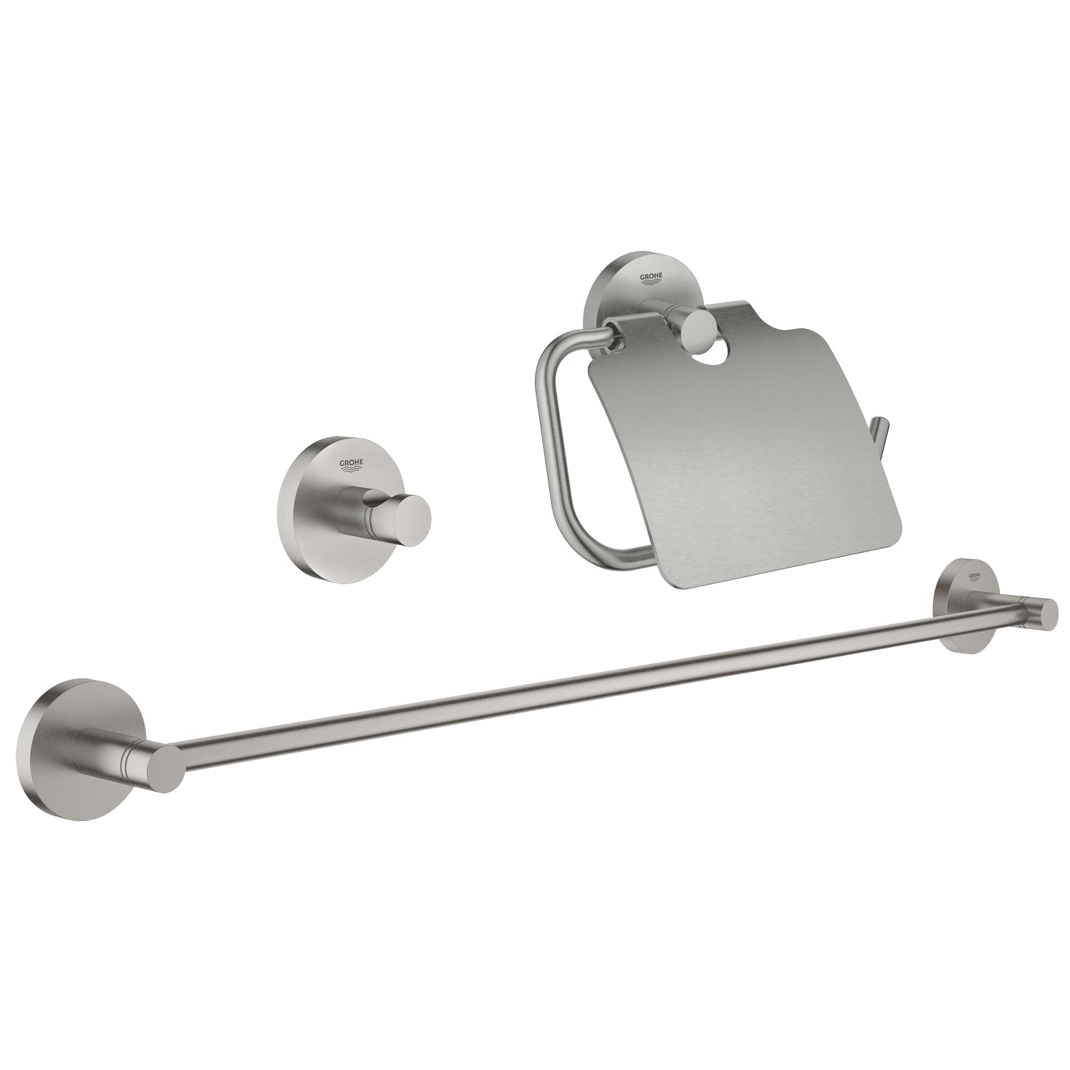 Grohe Essentials Üçlü Aksesuar Seti, Paslanmaz Çelik - alternatif görünüm - GROHE 40775DC1