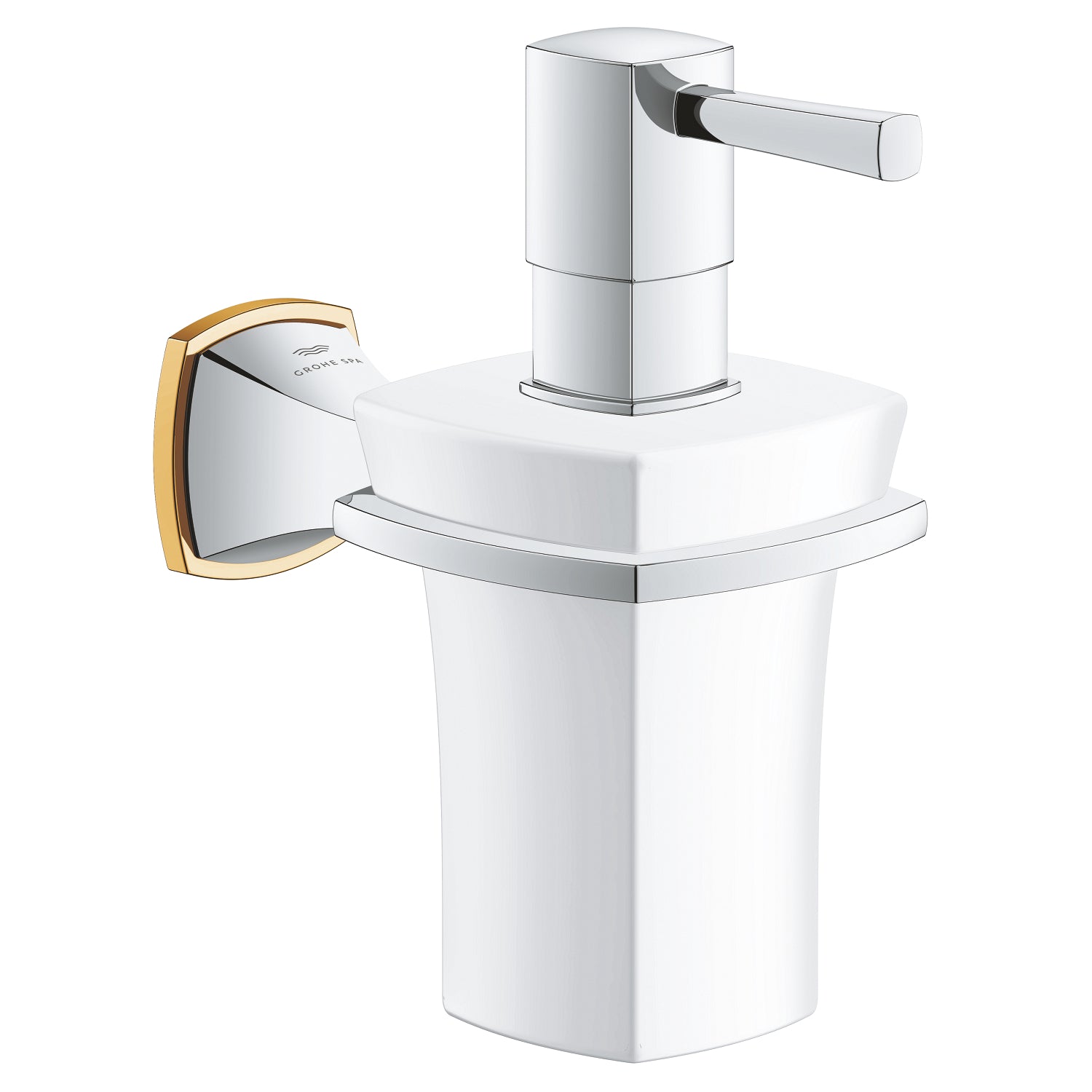 Grohe Grandera Seramik Sıvı Sabunluk Ve Tutacağı, Krom-Altın - alternatif görünüm - GROHE 40910IG0