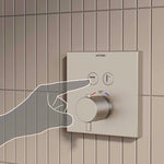 Artema V-Box Aquacontrol Square Ankastre Termostatik Banyo Bataryası (Sıva Üstü Grubu), Fırçalı Nikel
