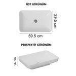 VitrA Water Jewels Dikdörtgen Çanak Lavabo, 60 cm, Beyaz