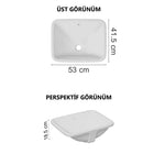 VitrA S20 Tezgahaltı Lavabo, Dikdörtgen, 55x42 cm