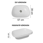 VitrA Frame Yarım Tezgahüstü Lavabo, Tv Shape, 55x39 cm, Mat Beyaz