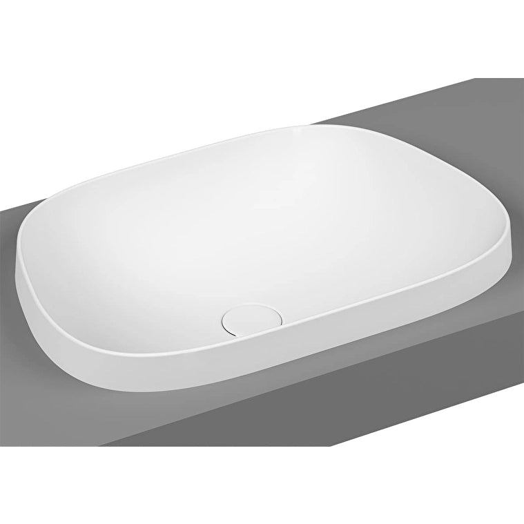 VitrA Frame Yarım Tezgahüstü Lavabo, Tv Shape, 55x39 cm, Mat Beyaz