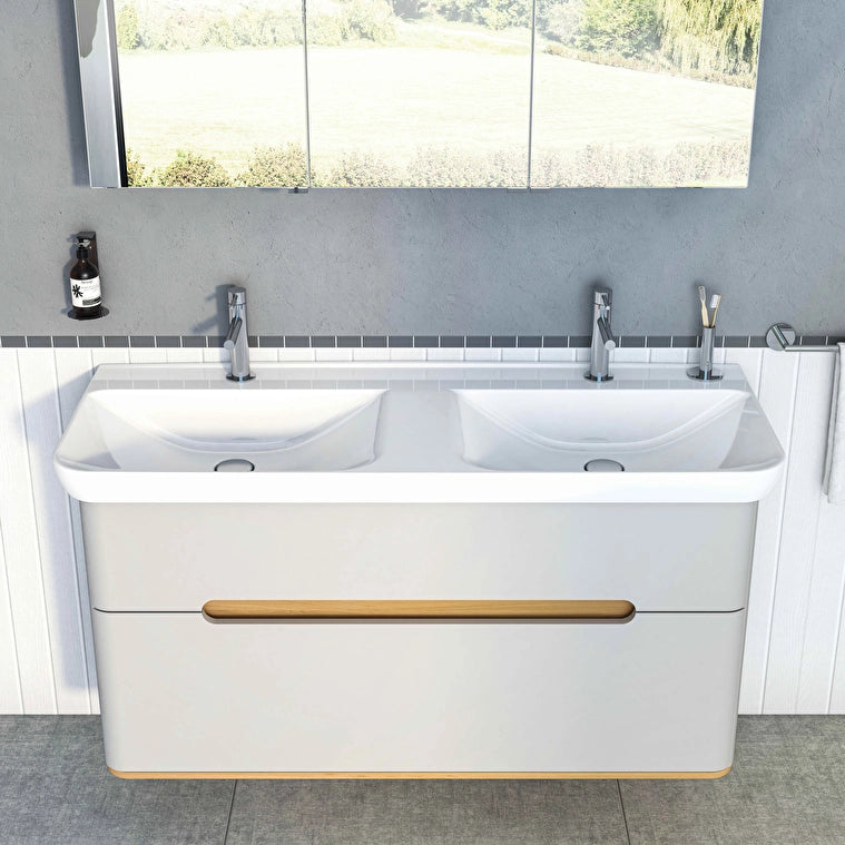 VitrA Sento Etajerli Çift Gzölü Lavabo, 130x49 cm