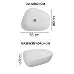 VitrA Outline Asimetrik Çanak Lavabo, 56 cm, Mat Beyaz