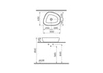 VitrA Outline Asimetrik Çanak Lavabo, 56 cm, Mat Beyaz