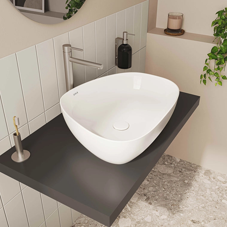 VitrA Outline Asimetrik Çanak Lavabo, 56 cm, Beyaz