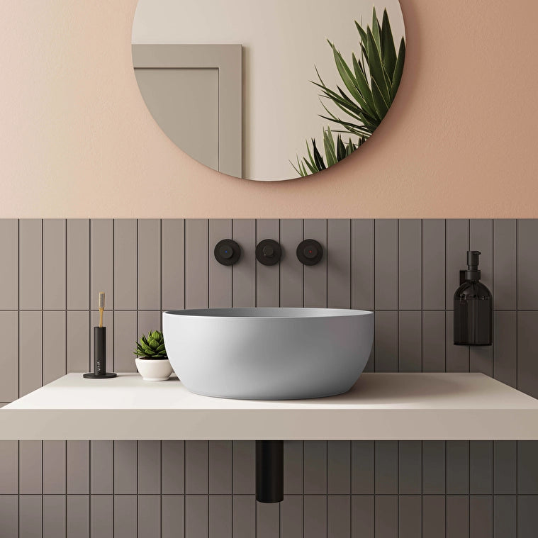VitrA Outline Yuvarlak Çanak Lavabo, 40 cm, Mat Taş Gri