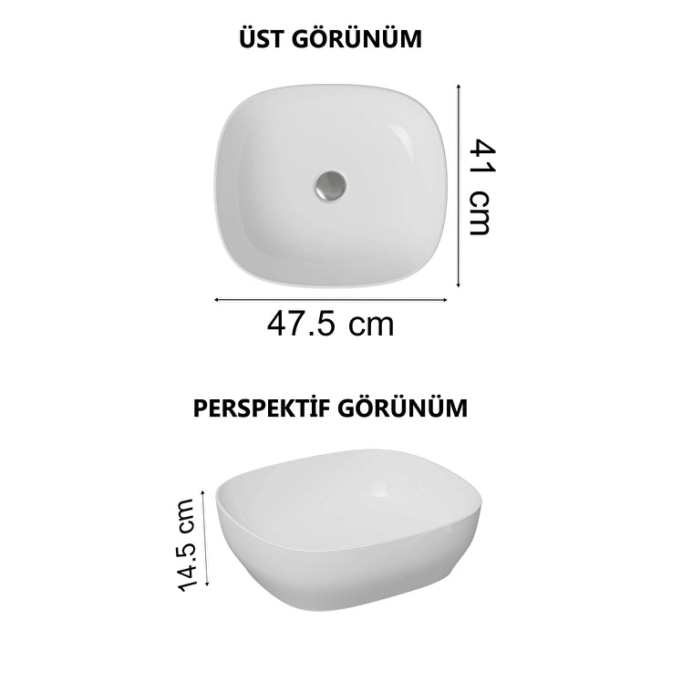 VitrA Outline Kare Çanak Lavabo, 48 cm, Beyaz
