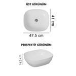 VitrA Outline Kare Çanak Lavabo, 48 cm, Mat Kum Beji