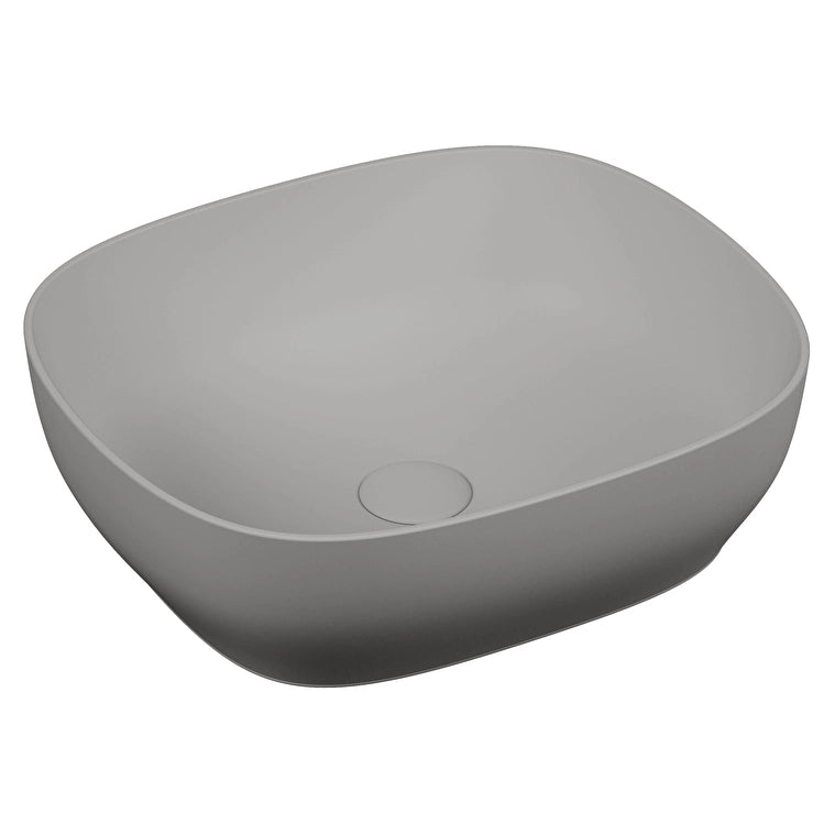 VitrA Outline Kare Çanak Lavabo, 48 cm, Mat Taş Gri