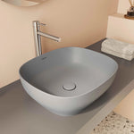 VitrA Outline Kare Çanak Lavabo, 48 cm, Mat Taş Gri