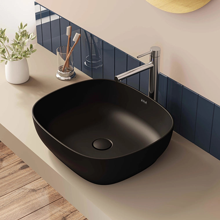 VitrA Outline Kare Çanak Lavabo, 48 cm, Mat Siyah