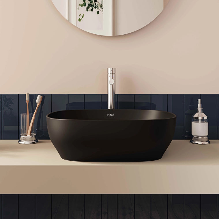 VitrA Outline Kare Çanak Lavabo, 48 cm, Mat Siyah