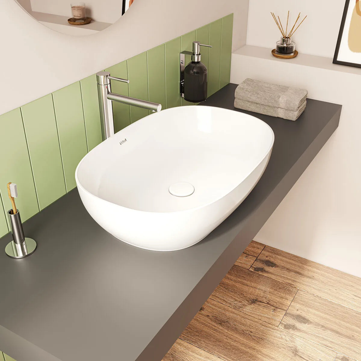 VitrA Outline Oval Çanak Lavabo, 60 cm, Beyaz