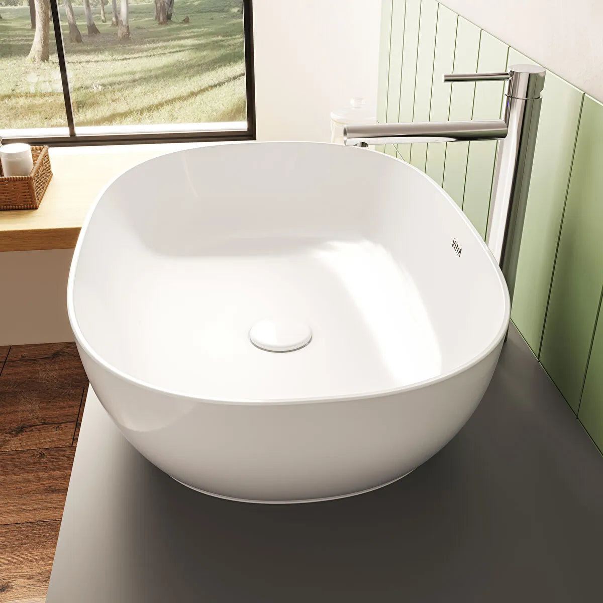 VitrA Outline Oval Çanak Lavabo, 60 cm, Beyaz