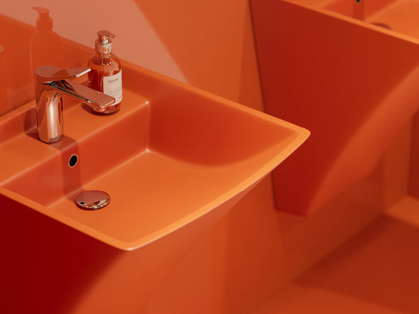 Lucco Loop Asma Monoblok Lavabo 50 cm, Mat Turuncu