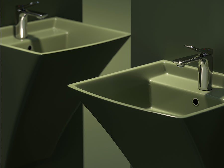 Lucco Loop Asma Monoblok Lavabo 50 cm, Mat Yesil