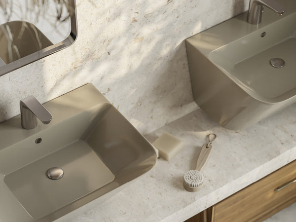 Lucco Moena Asma Monoblok Lavabo 55 cm, Mat Latte