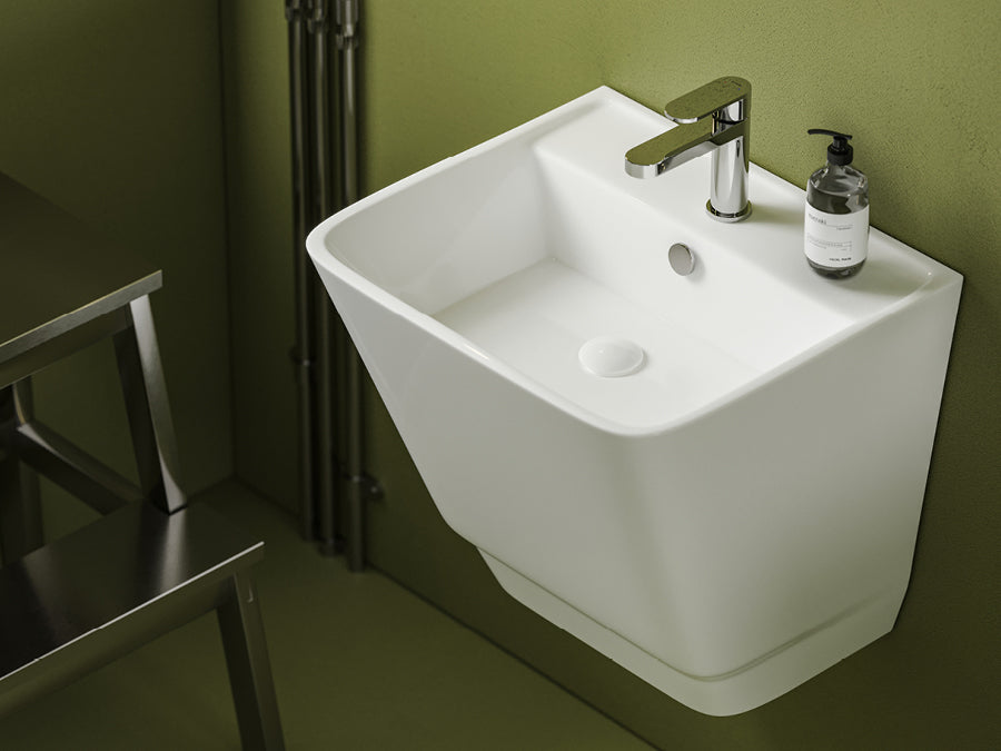 Lucco Bello Asma Monoblok Lavabo 52 cm, Parlak Beyaz
