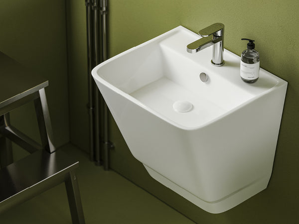 Lucco Bello Asma Monoblok Lavabo 52 cm, Mat Beyaz
