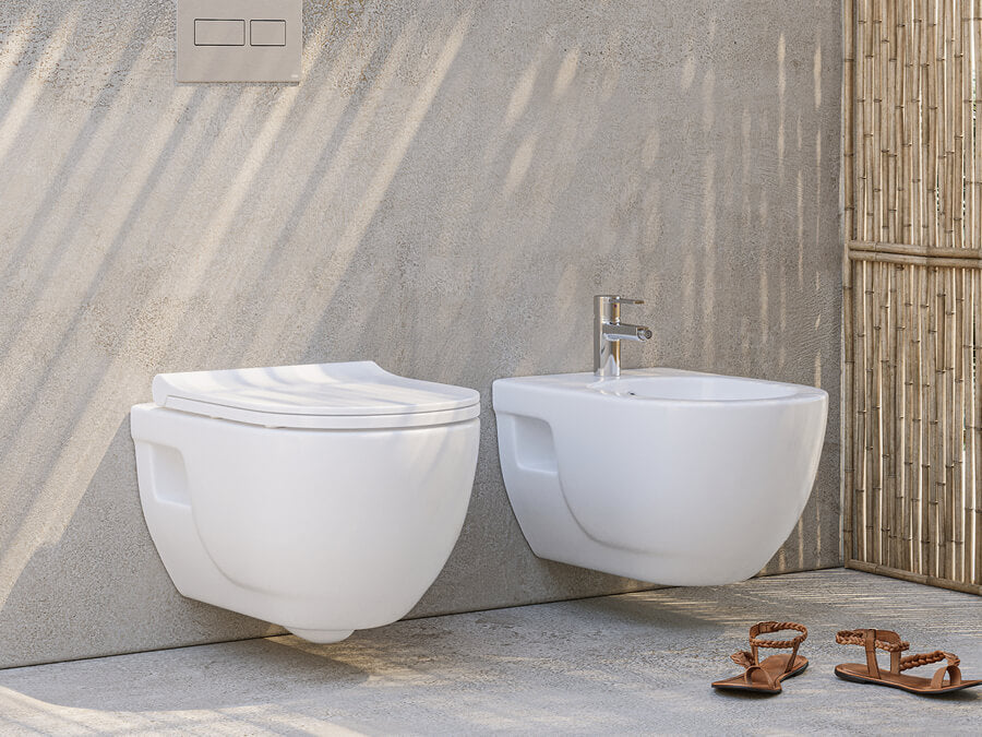 Lucco Brilla Rimless Asma Klozet Seti Parlak Beyaz, 53 cm