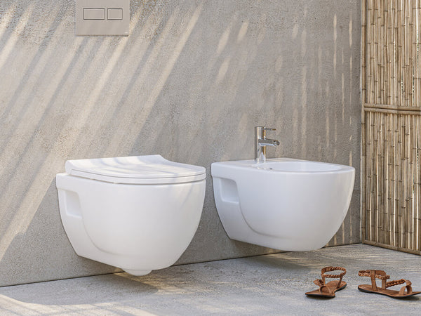 Lucco Brilla Rimless Asma Klozet Seti Parlak Beyaz, 53 cm