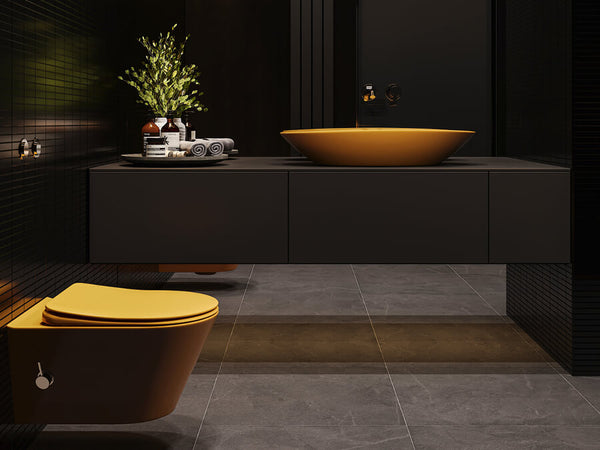 Lucco Gocce Çanak Lavabo 74 cm, Mat Hardal Sari